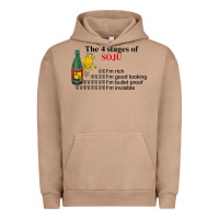 Pigment Burro the 4 stages of soju i'm rich i'm good looking t shirt Urban Hoodie - DesignPulse