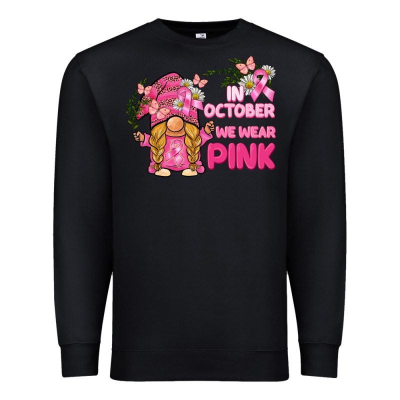 In October We Wear Pink Gnome Premium Sweatshirt by BarkalooDesign | Teevron