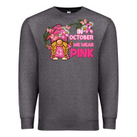 Charcoal Heather in october we wear pink gnome Premium Sweatshirt - BarkalooDesign