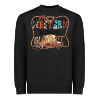 Black My Western Watching Blanket Heavyweight Sweatshirt - CowhideDigitalArt