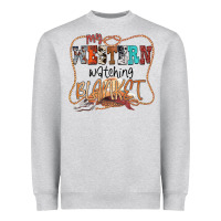Heather Grey My Western Watching Blanket Heavyweight Sweatshirt - CowhideDigitalArt