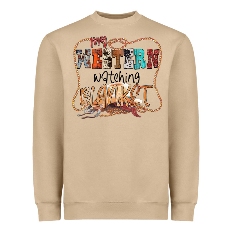 My Western Watching Blanket Heavyweight Sweatshirt by CowhideDigitalArt | Teevron