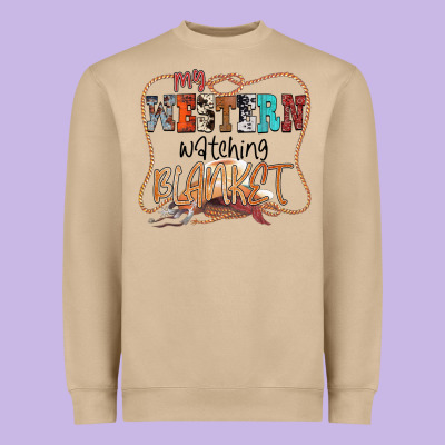 My Western Watching Blanket Heavyweight Sweatshirt Designed By Cowhidedigitalart