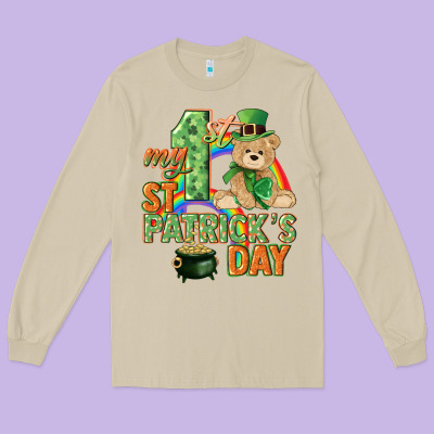 My First St. Patrick's Day Long Sleeve Tee Designed By Cowgirlartshop