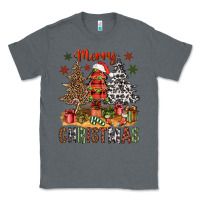 Charcoal Heather Merry Christmas with western trees Classic Tee - NancyCooperArtShop