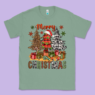 Merry Christmas With Western Trees Classic Tee Designed By Nancycooperartshop