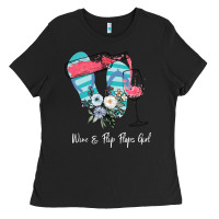Wine Flip Flops Girl Ladies Tee | Teevron