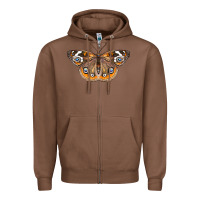 Chestnut Common Buckeye Butterfly Zipper Hoodie - LillyAllenDesigns