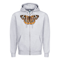 Heather Grey Common Buckeye Butterfly Zipper Hoodie - LillyAllenDesigns