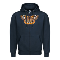Navy Common Buckeye Butterfly Zipper Hoodie - LillyAllenDesigns