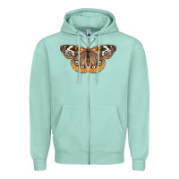 Seafoam Common Buckeye Butterfly Zipper Hoodie - LillyAllenDesigns