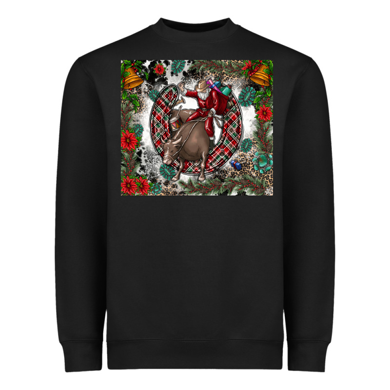 Rodeo Santa Heavyweight Sweatshirt by CowhideDigitalArt | Teevron