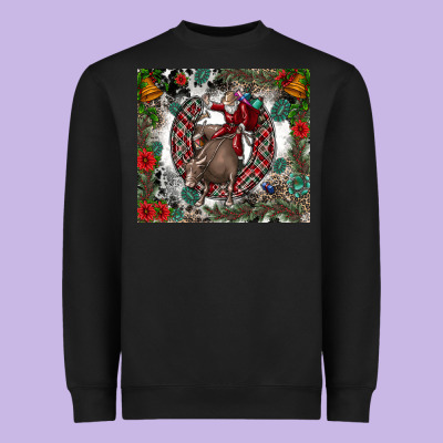 Rodeo Santa Heavyweight Sweatshirt Designed By Cowhidedigitalart