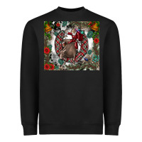 Black Rodeo Santa Heavyweight Sweatshirt - CowhideDigitalArt