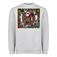 Heather Grey Rodeo Santa Heavyweight Sweatshirt - CowhideDigitalArt