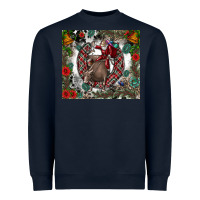 Navy Rodeo Santa Heavyweight Sweatshirt - CowhideDigitalArt