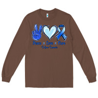 Chestnut Peace Love Cure Colon Cancer Long Sleeve Tee - Jasminsmagicworld
