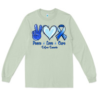 Matcha Peace Love Cure Colon Cancer Long Sleeve Tee - Jasminsmagicworld
