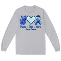 Moon Dust Peace Love Cure Colon Cancer Long Sleeve Tee - Jasminsmagicworld
