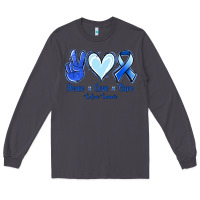 Smoke Peace Love Cure Colon Cancer Long Sleeve Tee - Jasminsmagicworld