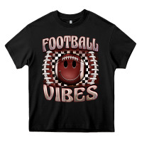 Black football vibes smiley face Heavy Core Tee - BarkalooDesign