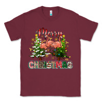 Burgundy Merry Christmas flamingo Classic Tee - texasbilliewilder
