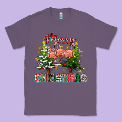 Merry Christmas Flamingo Classic Tee Designed By Texasbilliewilder