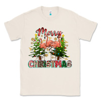 Natural Merry Christmas flamingo Classic Tee - texasbilliewilder