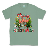 Sage Merry Christmas flamingo Classic Tee - texasbilliewilder