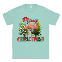 Seafoam Merry Christmas flamingo Classic Tee - texasbilliewilder