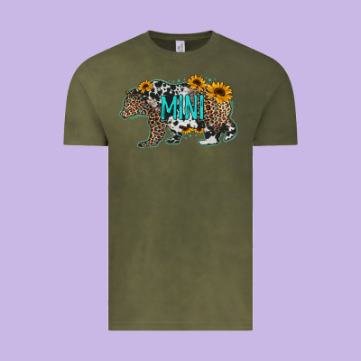 Baby Bear Mini Sunflowers Leopard Cowhide Mother's Day Vintage Tee Designed By Jasminsmagicworld