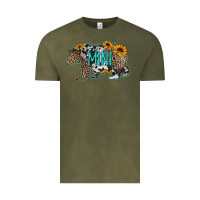Vintage Olive baby bear mini sunflowers leopard cowhide mother's day Vintage Tee - Jasminsmagicworld