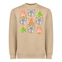 Mushroom Christmas Trees And Bow Heavyweight Sweatshirt - CowhideDigitalArt