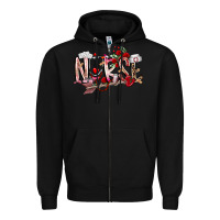 Black nurse valentines day Zipper Hoodie - RacoonDesign