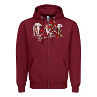 Burgundy nurse valentines day Zipper Hoodie - RacoonDesign