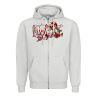 Dove Grey nurse valentines day Zipper Hoodie - RacoonDesign
