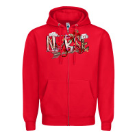 Red nurse valentines day Zipper Hoodie - RacoonDesign