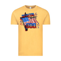 Vintage Mustard one nation under god Vintage Tee - CowGirlArtShop