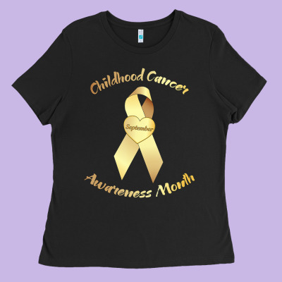 Childhood Cancer Awareness Children Cure Kids Ladies Tee Designed By Designpulse