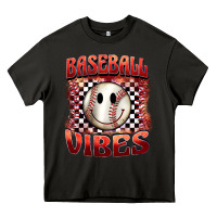 Asphalt baseball vibes smiley face Heavy Core Tee - BarkalooDesign