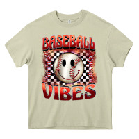 Mossy baseball vibes smiley face Heavy Core Tee - BarkalooDesign
