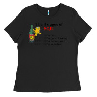 Black the 4 stages of soju i'm rich i'm good looking t shirt Ladies Tee - DesignPulse