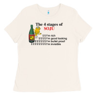Bone the 4 stages of soju i'm rich i'm good looking t shirt Ladies Tee - DesignPulse