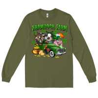 Army Green Shamrock farm Long Sleeve Tee - CowGirlArtShop