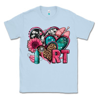 Dusty Blue rt respiratory therapist hearts Classic Tee - Jasminsmagicworld