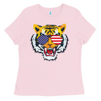 Bubblegum Pink America Merica Tiger Ladies Tee - Bettercallsaul