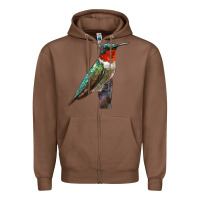 Chestnut Ruby Throated Hummingbird Bird Zipper Hoodie - LillyAllenDesigns