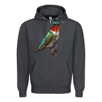Smoke Ruby Throated Hummingbird Bird Zipper Hoodie - LillyAllenDesigns