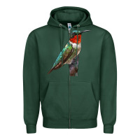 Sports Green Ruby Throated Hummingbird Bird Zipper Hoodie - LillyAllenDesigns
