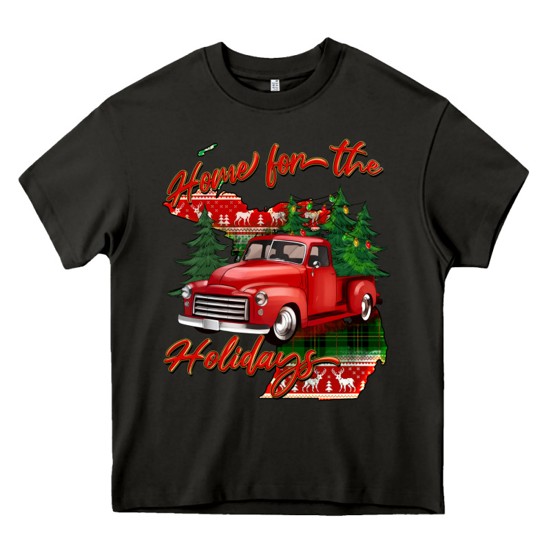 Home For The Holidays Michigan Heavy Core Tee by BarkalooDesign | Teevron